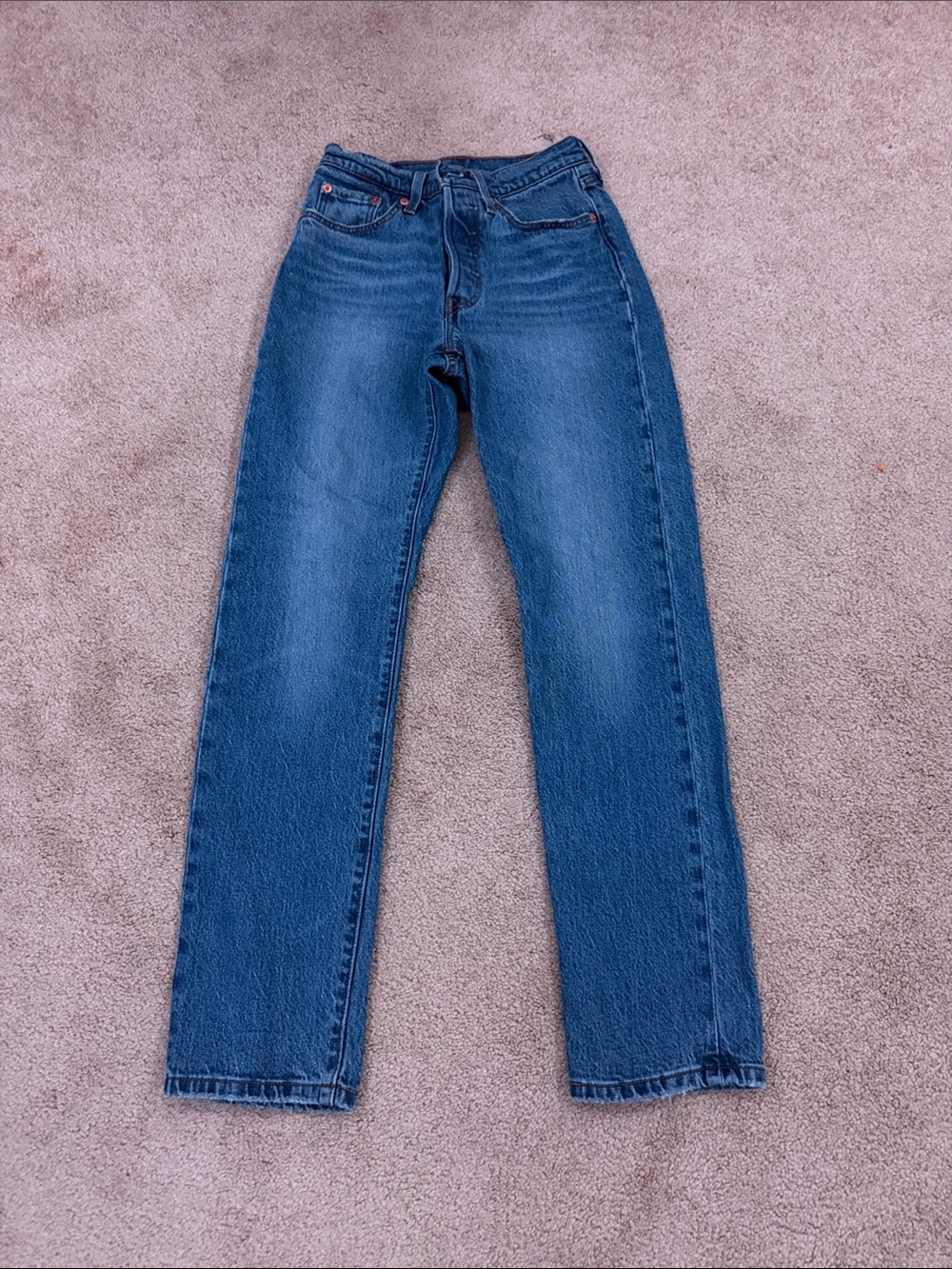 Levi's 501® Denim Jeans with Tan Leather Patch